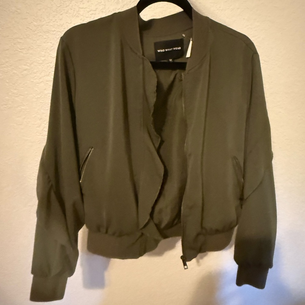 Who What Wear Khaki Bomber Jacket  (B4)